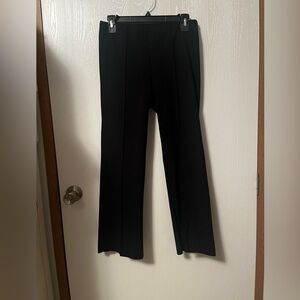 Athleta Pull On Elastic Waist Front Pleated Black Trouser Small
